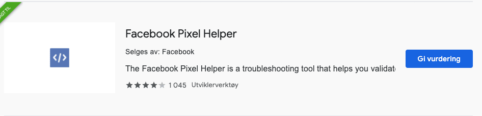 kodensutt for å sjekke om Facebook pixel er lagt til