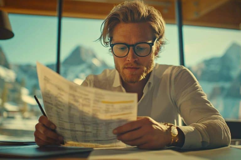 En bedriftsleder vurderer datasett for AI-integrasjon på et fysisk ark med tabeller.