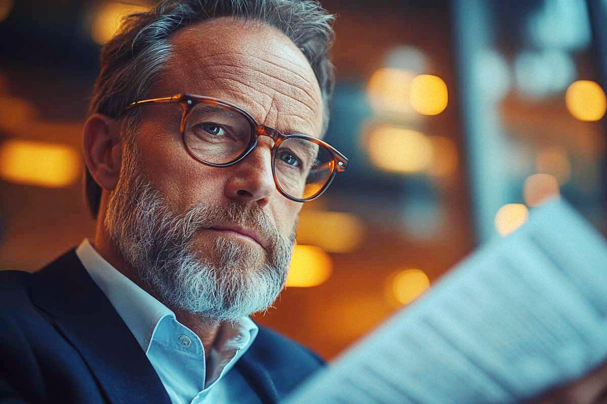 En bedriftsleder ser in i kamera, i hånden holder han en liste over krav for å komme i gang med AI-agents i SMBer.