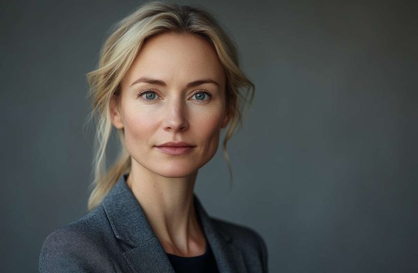 En bedriftsleder ser inn i kamera - et bilde på bærekraftig AI-drift med fokus på datasentre som ikke overbelastes.